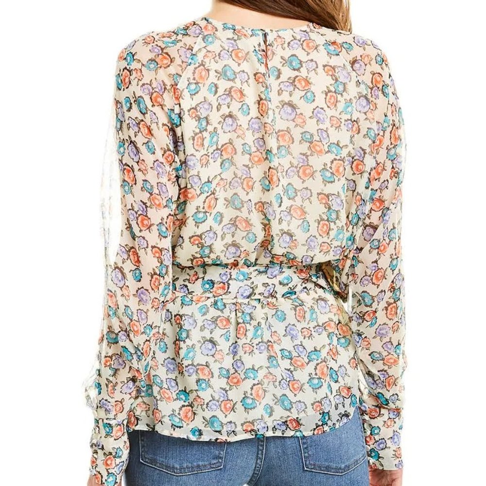 JASON WU SilkTop Long Sleeves in Soft Floral Print Size 10 New NWT - Picture 4 of 11